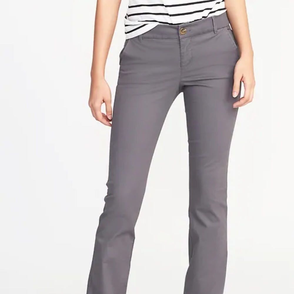 Old Navy Bootcut Everyday Khakis-Gray